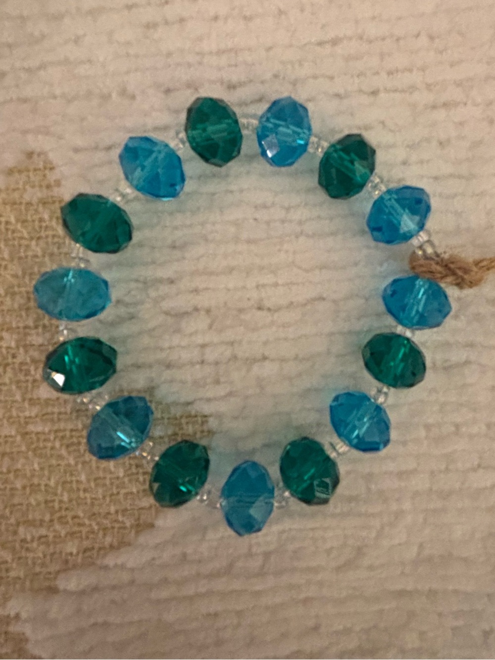 Blue & Teal Faceted Bead Stretch Bracelet